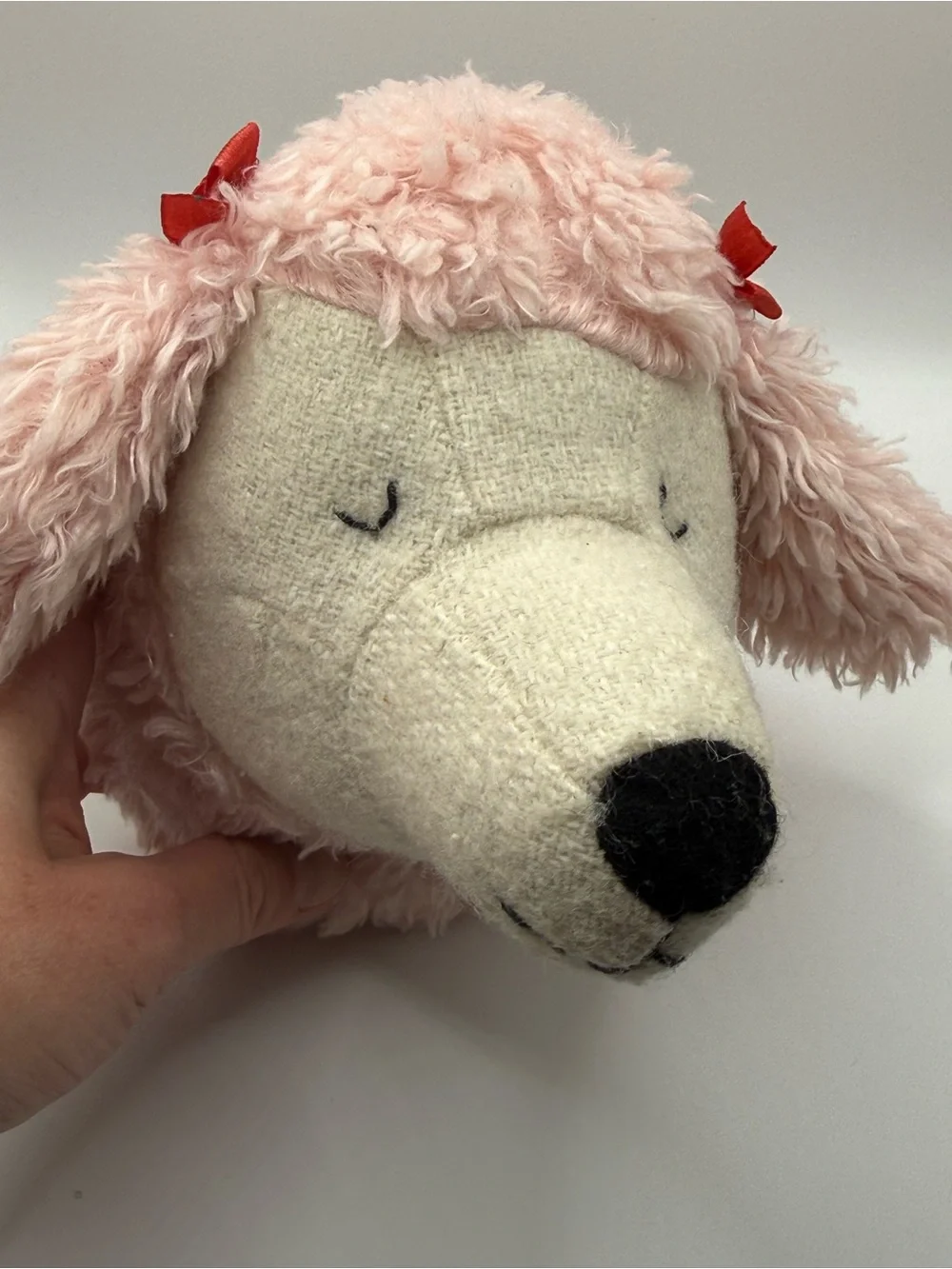 Target Pink Plush Dog Toy with Cream Face and Black Nose